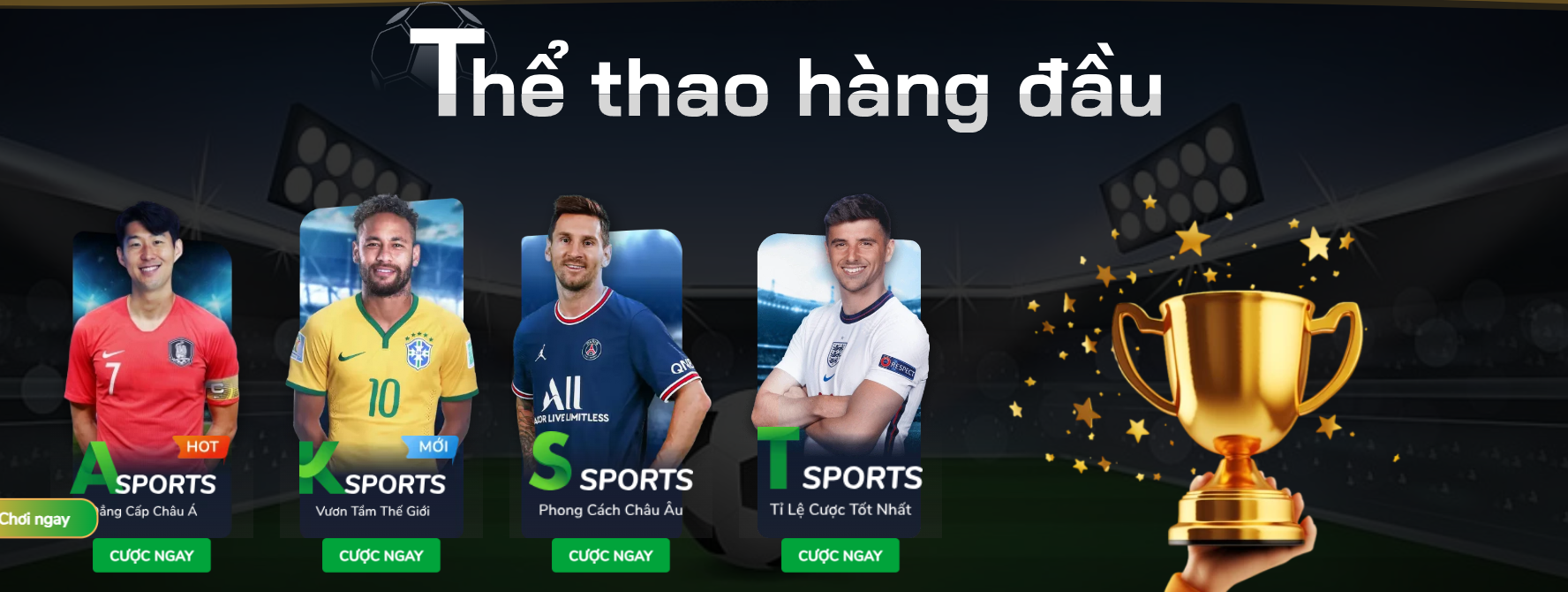 Các sản phẩm được ưa chuộng chính: cá cược thể thao, casino, slot game,...